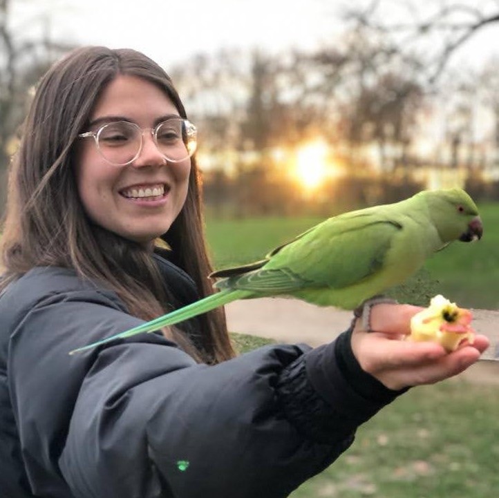 Rhona Foster with a bird